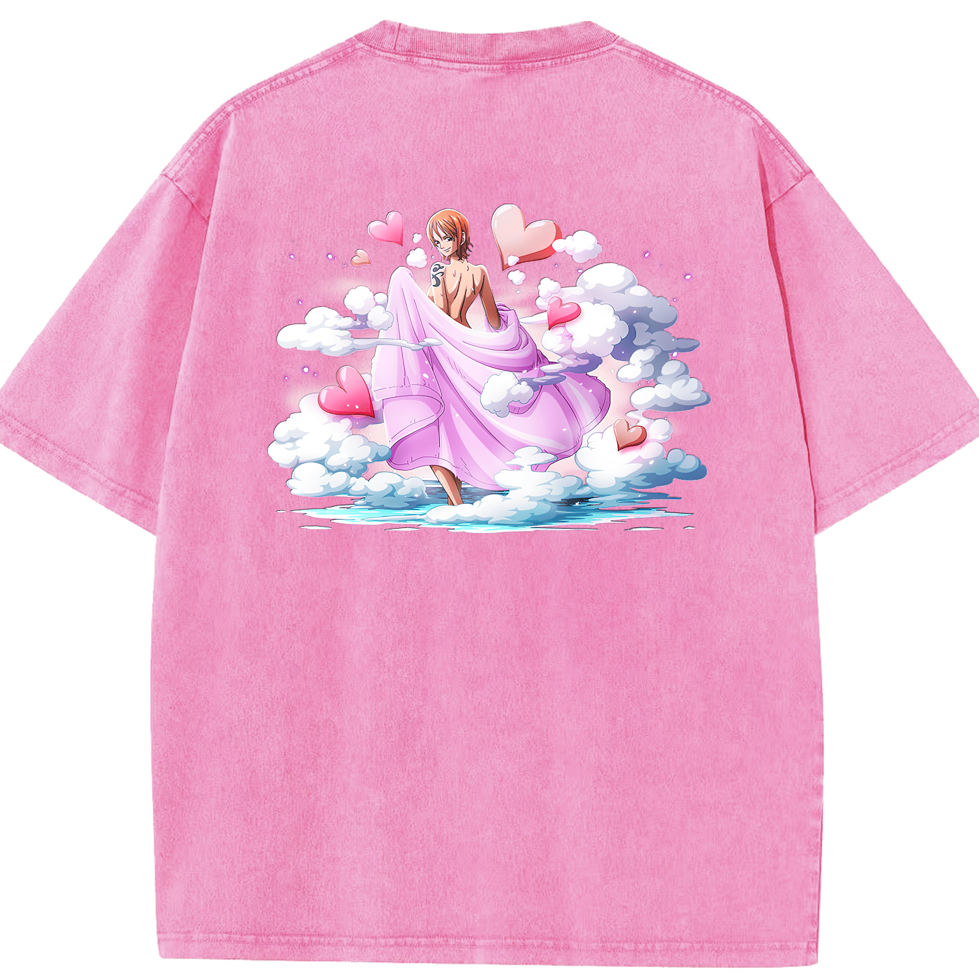ワンピース ナミ ONE PIECE Nami 綿100% ヴィンテージ風 半袖Tシャツ（背面プリント）